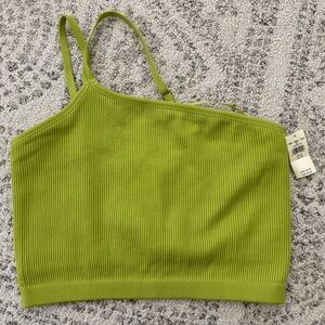 NWT Aerie Offline Ribbed Knit Seamless One Shoulder Spirts Bra Sz XL